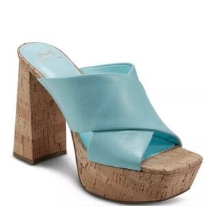 Marc Fisher Women's Farlow Slip On Crisscross Platform High Heel Sandals